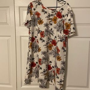 Shein White Floral Dress